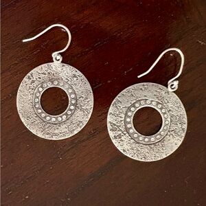Silpada Vintage Sterling Silver Textured Disc Earrings